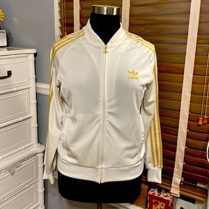 Adidas Originals 90's Vintage Womens Jacket. Size XL. White/gold